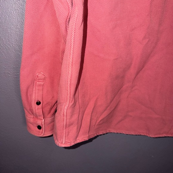 Outerknown Blanket Shirt Mens Sz S Salmon Organic Cotton Twill Shacket Unisex - Picture 5 of 6